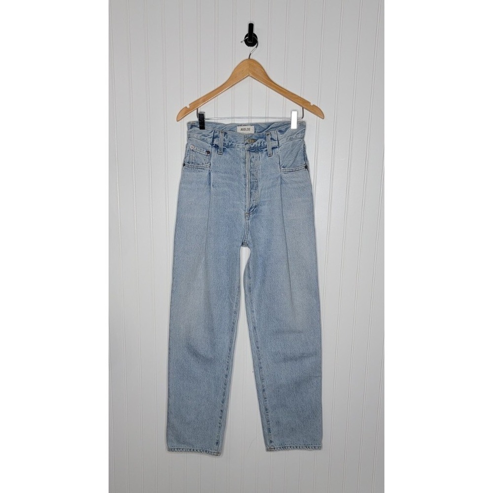 Agolde High-Rise Foldover Waistband‎ Jeans Size 23 Medium Blue Wash